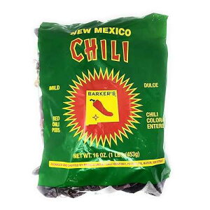 SUPOOBE Barker's Dried Red Chili Pods, 16 Ounces - Mild - Grown in World Famous Chili Region Hatch, NM - No Preservatives, USA Product!