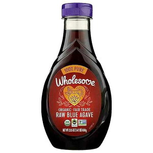 Wholesome Sweeteners 23.5-Ounce Organic Raw Blue Agave Nectar, Fair Trade, 100% Pure, Non GMO, Gluten Free & Vegan, 1 Pack