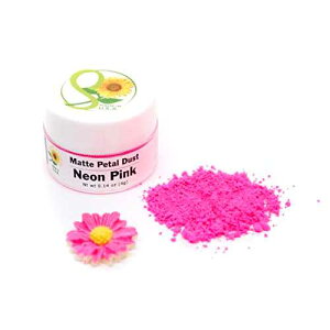 Sunflower Sugar Art Neon Pink Glow In The Dark Petal Dust Food Color - Deep, Rich Pink Matte Powder Cake Accessories for Cake Decoration - 4 Grams Non-Toxic Baking
