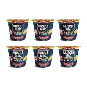 �}�b�X���}�b�N �n�C�v���e�C�� �}�J���j���`�[�Y �d�q�����W�J�b�v 6�J�b�v Muscle Mac High Protein Macaroni & Cheese Microwave Cup, 6 cups