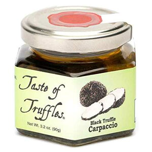 Black Truffle Slices Carpaccio wt. 3.2 oz (90g) Preserved in Olive Oil Burgundy Black Fall/Winter European Sliced Truffles (Tuber Uncinatum) Gourmet Food Garnish Seasoning TASTE OF TRUFFLES Black Truffle Slices Carpaccio