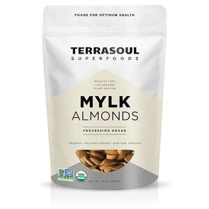 Terrasoul Superfoods ���̒ቷ�E�ۂ���Ă��Ȃ��I�[�K�j�b�N �A�[�����h (�����O���[�h)�A2 �|���h Terrasoul Superfoods Raw Unpasteurized Organic Almonds (Mylk Grade), 2 Pounds