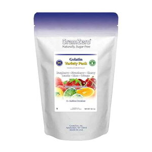 GramZero Variety (Raspberry, Strawberry, Cherry, Lemon, Lime, Orange) Sugar Free Gelatin Mix 6-Pack, Zero Carb Dessert, Stevia Sweetened