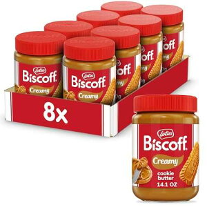 Lotus Biscoff, �N�b�L�[�o�^�[�X�v���b�h�A�N���[�~�[�A��GMO + �r�[�K���A14.1�I���X�A8�p�b�N Lotus Biscoff, Cookie Butter Spread, Creamy, non GMO + Vegan, 14.1 oz, Pack of 8