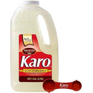 Karo - �{���̃o�j�����胉�C�g�R�[���V���b�v�A1 �K�����{�g�� - Karo �v�ʃX�v�[���t�� Karo - Light Corn Syrup with Real Vanilla, 1 Gallon Bottle - Includes Karo Measuring Spoon