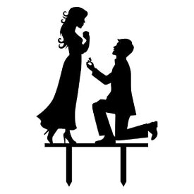 YAMI COCU Propose Wedding Cake Topper Funny Love Couple Decoration Cake Topper Wedding Engagement Bridal Shower