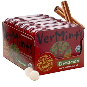 ????, ??? ?? 1.41?? ? ??, ???, 8.46?? (6? ?) VerMints Organic Cinnamon Breath Mints - Real Lasting Cinnamon Refreshment - Travel Size Tin - Non-GMO, Nut Free, Gluten Free, Vegan & Kosher Organ