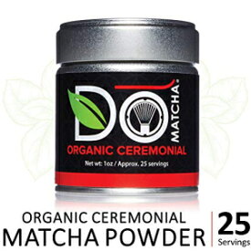 DoMatcha-有機セレモニアルグリーンティーマッチャパウダー、酸化防止剤、カフェイン、L-テアニンの天然源、集中力とリラックスを促進、25サービング（1オンス） DoMatcha - Organic Ceremonial Green Tea Matcha Powder, Natural Source of Antioxidants, Ca