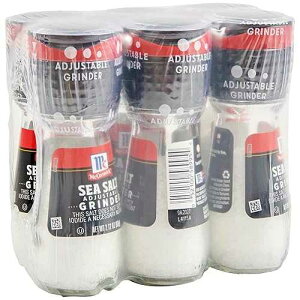 McCormick Sea Salt Grinder, 2.12 oz (Pack of 6) - One 6 Pack of 2.12 Ounce Glass Bottles of Mediterranean Sea Salt, Best for Tabletop Use