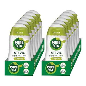 Pure Via Stevia Liquid Drops Sugar Substitute, Erythritol, 1.62 Fl Oz (Pack of 12)
