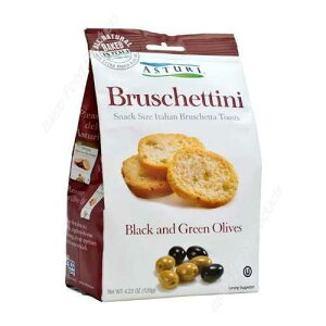 Asturi �u���b�N & �O���[�� �I���[�u �u���X�P�b�e�B�[�j (2 x 4.23 �I���X) Asturi Black & Green Olive Bruschettini (2 x 4.23oz)