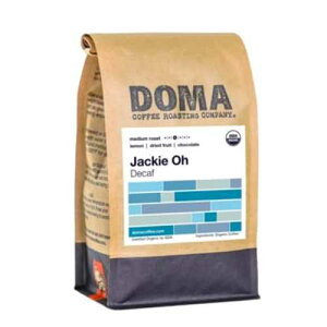 GoCoffeeGo Doma Coffee Roasting Company Jackie Oh Organic Decaf Medium Roasted Organic Whole Bean Coffee - 12 Ounce Bag