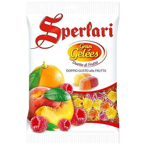 Sperlari Candies Gran Duetto Orange, Peach & Raspberry Italian Fruit Nectar Jelly Candy - Gluten Free, No Artificial Coloring, Individually Wrapped - Fruit Gummies Made In Italy 6.17 Oz Bag