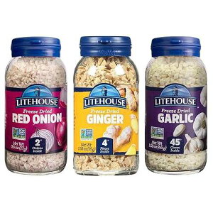 Litehouse Freeze Dried Herbs, Flavors of Asia (Garlic, Red Onion, Ginger) - Substitute for Fresh Herbs, Organic Spice, Asian Seaoning, Non-GMO, Gluten-Free - 3-Pack