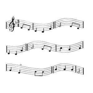 Whimsical Practicality brand Music Notes Edible Cake Border Strips-3 Strips Black notes