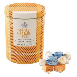 Gardiners of Scotland Handmade Fudge, Tartan Sea Salt & Caramel Fudge 7 Ounce Tin