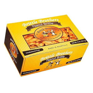 Brittle Brothers Peanut Brittle - 8 oz Box - Voted #1 America - 4 x's more Nuts! - Cashew Pecan Bacon Corporate Gift Candy Snack Birthday Sampler Christmas Mother Father Graduation Office Mix Valentines Day Party