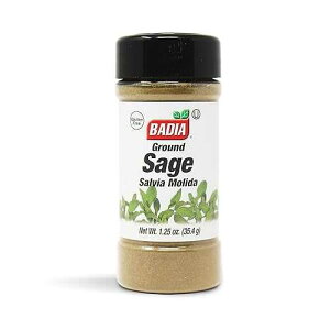 Badia Ground Sage, 1.25 oz ? Aromatic & Flavorful Herb for Cooking & Seasoning ? Earthy Savory Flavor