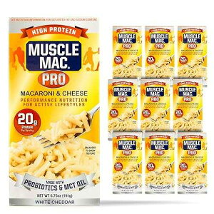 �v���o�C�I�e�B�N�X��MTC�I�C���ō��ꂽ�}�J���j���`�[�Y�̃J�[�g���A1�H��������20g�̍��^���p�N���AMUSCLE MAC PRO�̖{���̃z���C�g�`�F�_�[�`�[�Y�A�i10�p�b�N�j Macaroni and Cheese Carton Made Wi