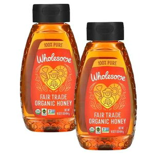 Wholesome Organic Honey, 100% Pure, Fair Trade, Non-GMO, 16 oz. Squeeze Bottle (Pack of 2), (Packaging May Vary)