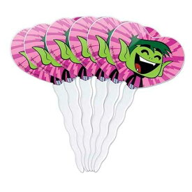 GRAPHICS & MORE Teen Titans Go! Beast Boy Heart Love Cupcake Picks Toppers Decoration Set of 6
