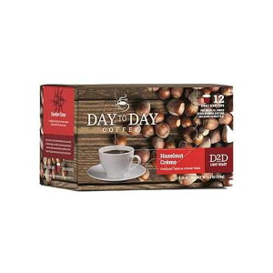Day To Day Coffee Day To Day 12-Count Hazelnut Creme, Light Roast Single Serve Coffee Pods for K-Cup Keurig Brewers