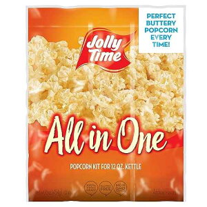 JOLLY TIME All in One Popcorn Kit, Portion Packets with Kernels, Oil and Salt for Movie Theater or Air Popper Machines (18 pack, 12oz Kettle)