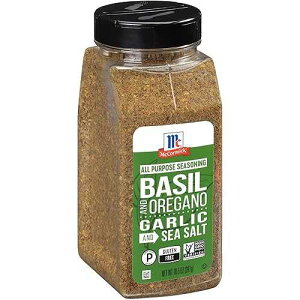 McCormick �o�W���ƃI���K�m�A�K�[���b�N�ƃV�[�\���g�̖��\�������A10.5 �I���X McCormick Basil and Oregano, Garlic and Sea Salt All Purpose Seasoning, 10.5 oz