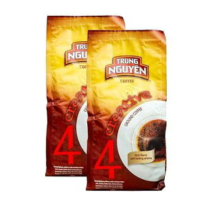 Trung Nguyen - Creative 4 Coffee - Roasted Ground Coffee - Culi Arabica, Robusta, Chari, & Catimor - Thick-Bodied - Bold Flavor - Vietnamese Coffee (8.8 oz bag, 2 Pack)