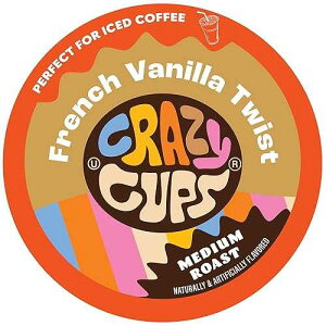 Crazy Cups Flavored Coffee Pods, French Vanilla Twist, French Vanilla K Cups, Single Serve Coffee for Keurig K Cups Machines, Hot or Iced Coffee, Medium Roast Coffee in Recyclable Pods, 22 Count (Pack of 1)