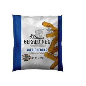 Mama Geraldine's - Aged Cheddar Cheese Straws - 1 Ounce Bag, 24 Pack - Crisps, Chips, Gourmet Baked Snacks, Bite Sized Cheese Straw Snacks for Appetizer