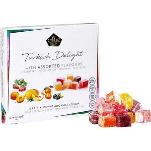 Cerez Pazar? Cerez Pazari Turkish Delight Candy With Assorted Flavors, Gourmet Medium Size Snacks Gift Box, Sweet Luxury Traditional Confectionery Loukoumi, Vegan Lokum, Approx. No Nuts, 42 Pcs, 16 oz.