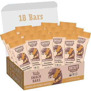 Skout Organic Chocolate Peanut Butter Kids Snack Bars (18 Pack) Organic Kids Snack Bars School Snacks & Lunch Snacks No Refined Sugar Vegan & Paleo Gluten, Dairy, Grain Free