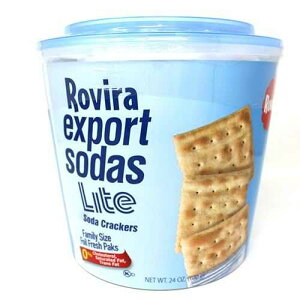 Affinity Foods Rovira Lite Soda Crackers, 23 oz. Bucket - Extra Fresh - Light, Crunchy, and Delicious