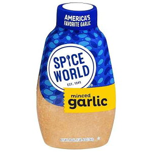 Spice World Squeezable Minced Garlic ? Value 20oz Garlic Container ? Ready-to-Use Seasonings for Cooking, Simply Squeeze the Convenient Package to Easily Add Flavor Without the Prep Work or Mess