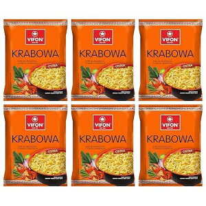 Vifon Smak Krabowy �J�j�����X�[�v �C���X�^���g �t�H�[ �k�[�h�� �X�[�v 6 �p�b�N Vifon Smak Krabowy Crab Flavor Soup Instant Pho Noodle Soup Pack of 6