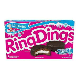 Drake's Ring Dings�A�ʕ���ꂽ�����O�^�̃f�r���Y�t�[�h�P�[�L 40 �A(5 �p�b�N) Drake's Ring Dings, 40 Individually Wrapped Ring-Shaped Devils Food Cakes, (Pack of 5)