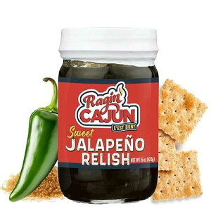 Ragin' Cajun Fixin's Sweet Jalapeno Relish - 15 oz Jar, All Natural - Spicy Sweet Louisiana Condiment for Dips, Hot Dogs, Sanwiches, Salads & More by Ragin' Cajun