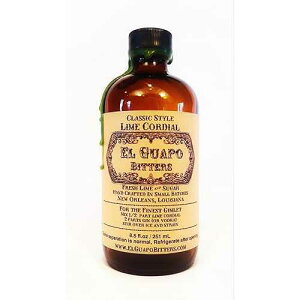 El Guapo Bitters El Guapo Lime Cordial Syrup 8.5 oz - Premium Lime Flavor - Versatile Mixology Essential for Margaritas - Ethically Sourced Gluten Free - Ideal for Home Bartenders and Culinary Creators