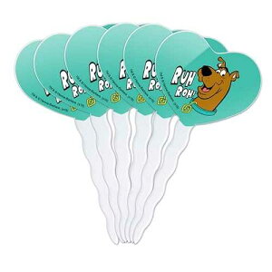 GRAPHICS & MORE Scooby-Doo Ruh Roh Heart Love Cupcake Picks Toppers Decoration Set of 6