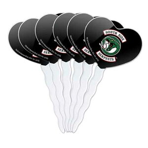 GRAPHICS & MORE Riverdale South Side Serpents Heart Love Cupcake Picks Toppers Decoration Set of 6