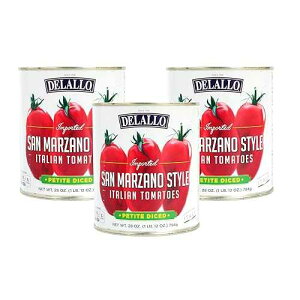 DeLallo San Marzano Style Diced Tomatoes, 28 Ounce Can, Italian Plum Tomatoes Packed in Light Puree, Product of Italy, Non-GMO