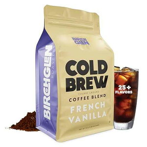 kitchentoolz Birch Glen Roasters Cold Brew Coffee Flavored Coarse Ground Coffee Medium Roast Artisanal Roasting 100% Arabica 1 LB Bag French Vanilla