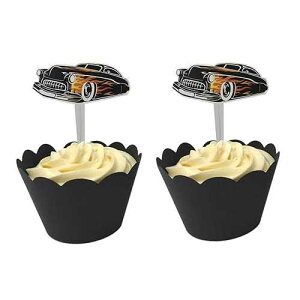 All Things Rockabilly Classic Car Party Decorations - 12 Classic Cars Cupcake Topper Picks - Classic Car Birthday Party Decoration - 1950s Hot Rod Car Cupcake Toppers - Vintage Car Party Decorations