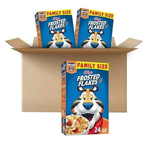 Kellogg's Frosted Flakes Breakfast Cereal, Kids Cereal, Family Breakfast, Family Size, Original (3 Boxes)