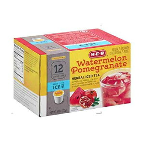 HEB �u�����[ �I�[�o�[ �A�C�X�A�X�C�J �U�N�� �����l�[�h �V���O�� �T�[�u �J�b�v�A�L���[���O 2.0 �Ή��A12 �� HEB Brew Over Ice, Watermelon Pomegranate Lemonade Single Serve Cups compatible with Keurig 2.0, 12 cts