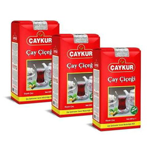 CAYKUR Cay Cicegi Turkish Black Tea, Tomurcuk Golden Buds Blend, Naturally Aromatic Loose Leaf, Bright Red Color 500gr / 17.6 Oz (Pack of 3)