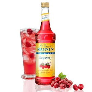 Monin - Sugar Free Raspberry Syrup, Sweet and Tart, Great for Cocktails and Lemonades, Gluten-Free, Non-GMO (750 ml)