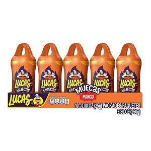Lucas Muecas Lollipop Mango Flavor Candy, 0.96oz - 10 Pieces Pack for Treats, Snack, Parties, Pi atas