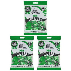Walkers' Nonsuch Walkers Nonsuch British Mint Toffee Candy 5.29 Oz (Pack of 3) - Natural Mint Flavor, Whole Milk Toffee, Individually Wrapped Chewy Candy Pack, Classic English Sweets, Imported UK
